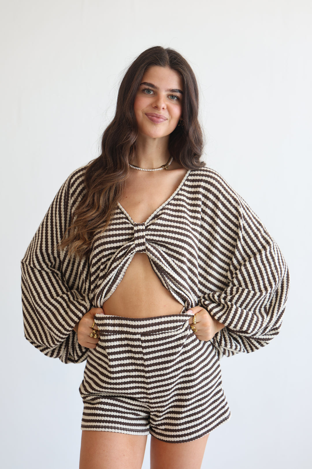 Striped Cotton Knit Lounge Set