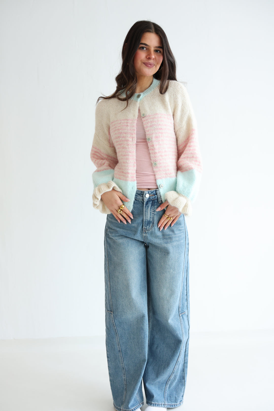 Candy Stripe Knit Cardigan