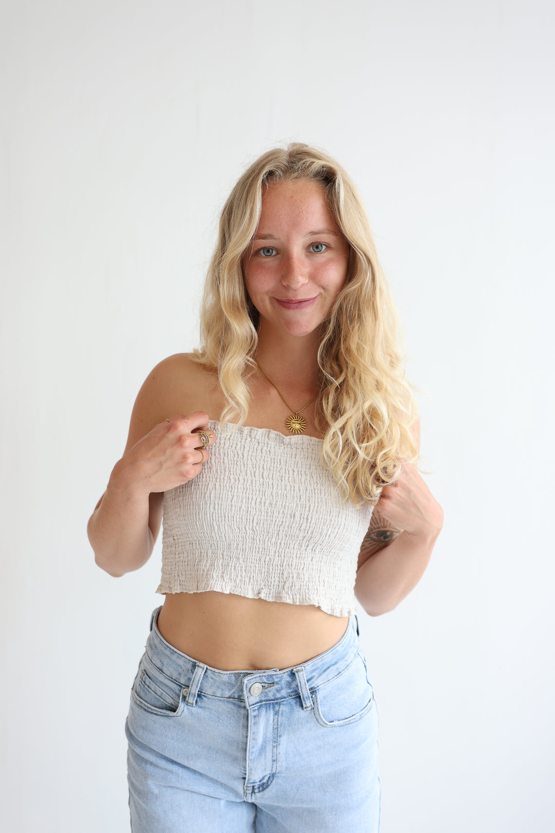 Short Croptop aus Musselin