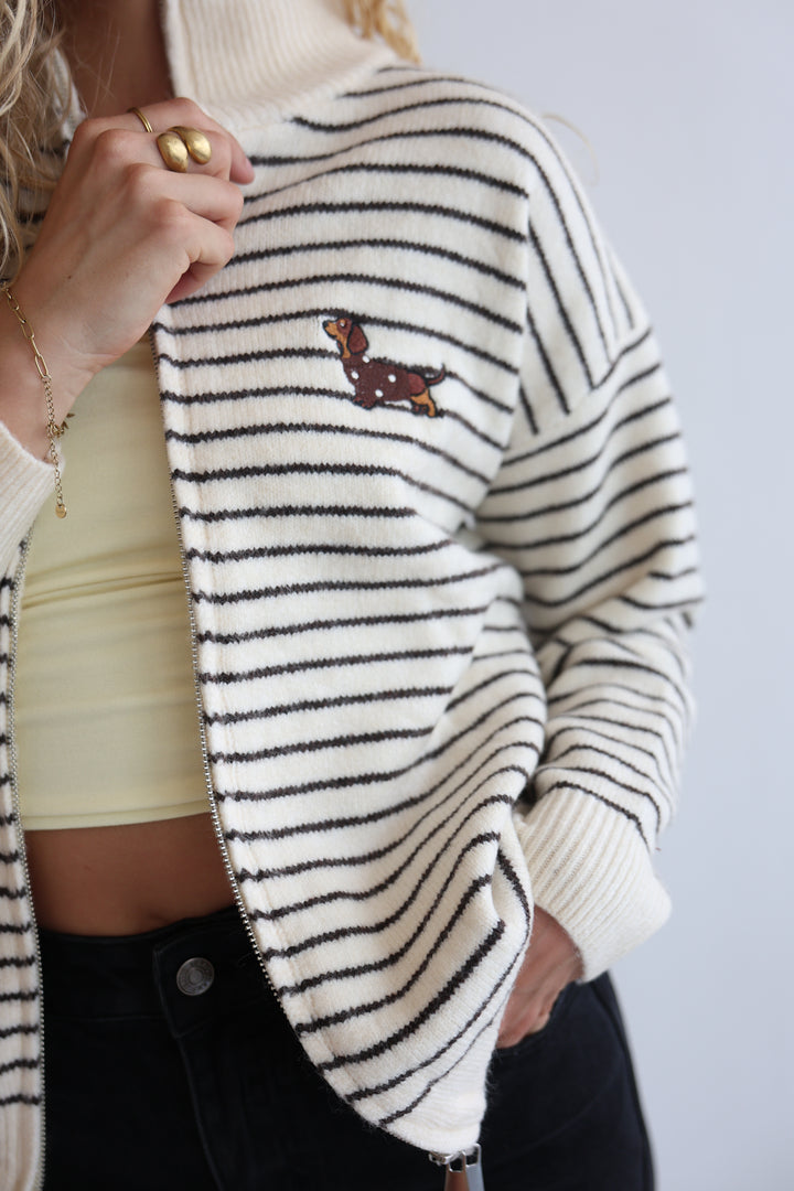 Dachshund Coast Zip Knit