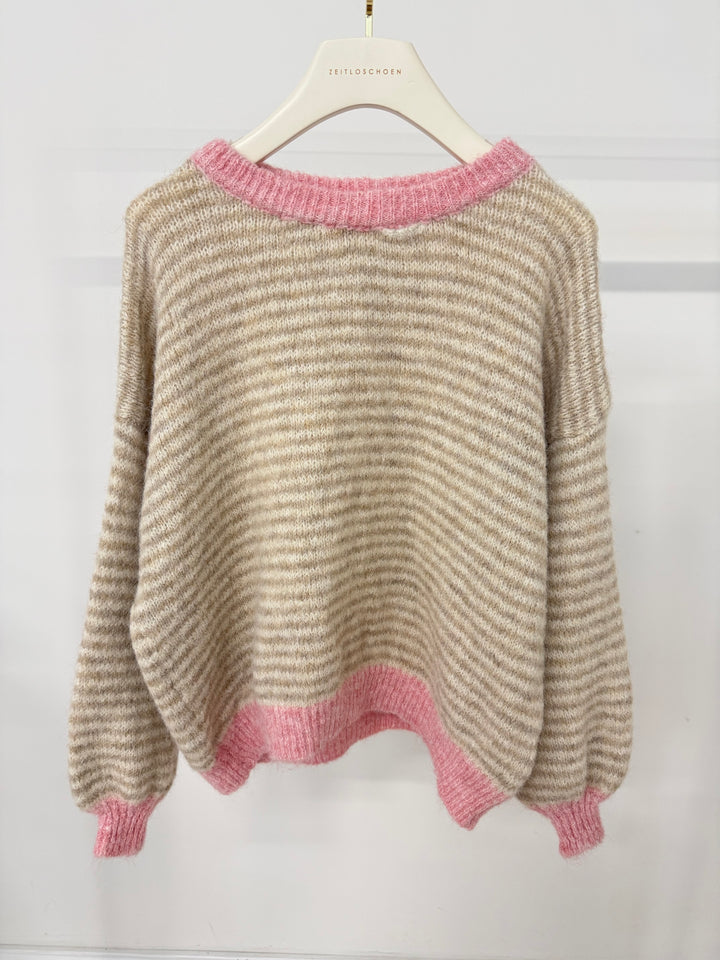 GESTREIFTER PULLOVER MOODLINE KNIT BEIGE (B-WARE)