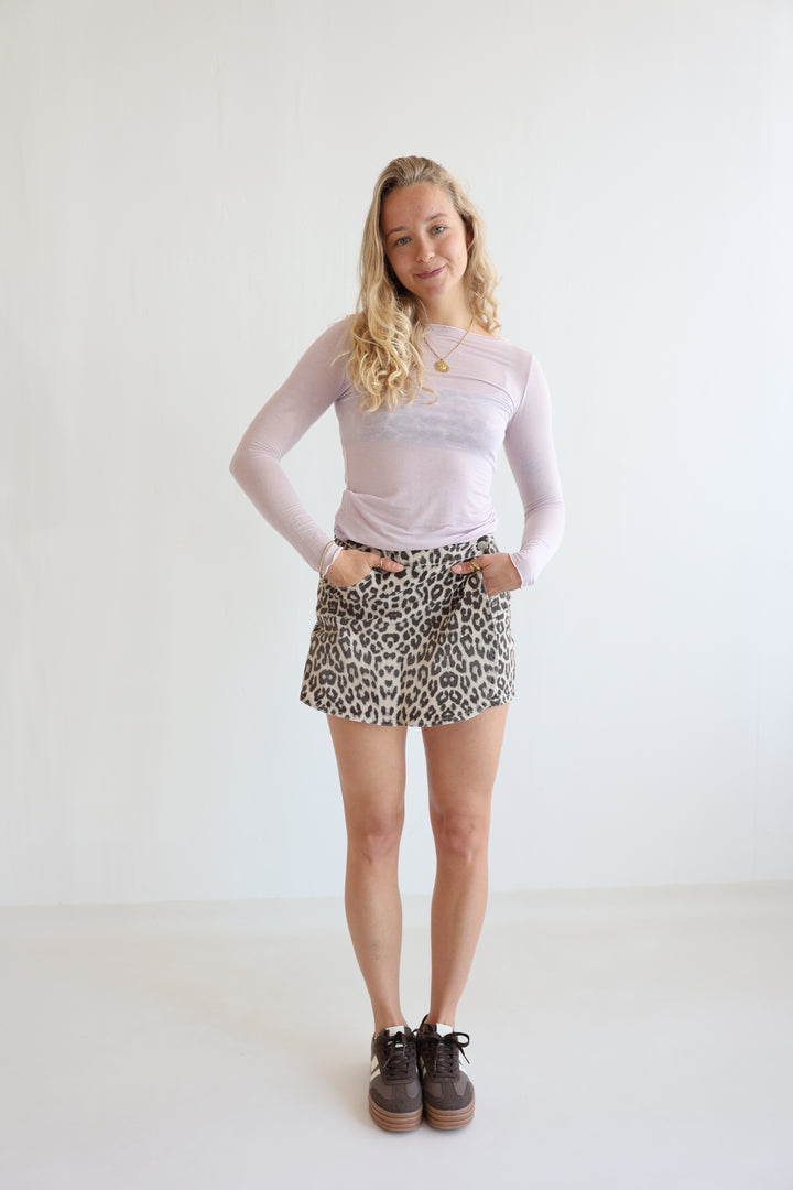 Leopard Print Skort