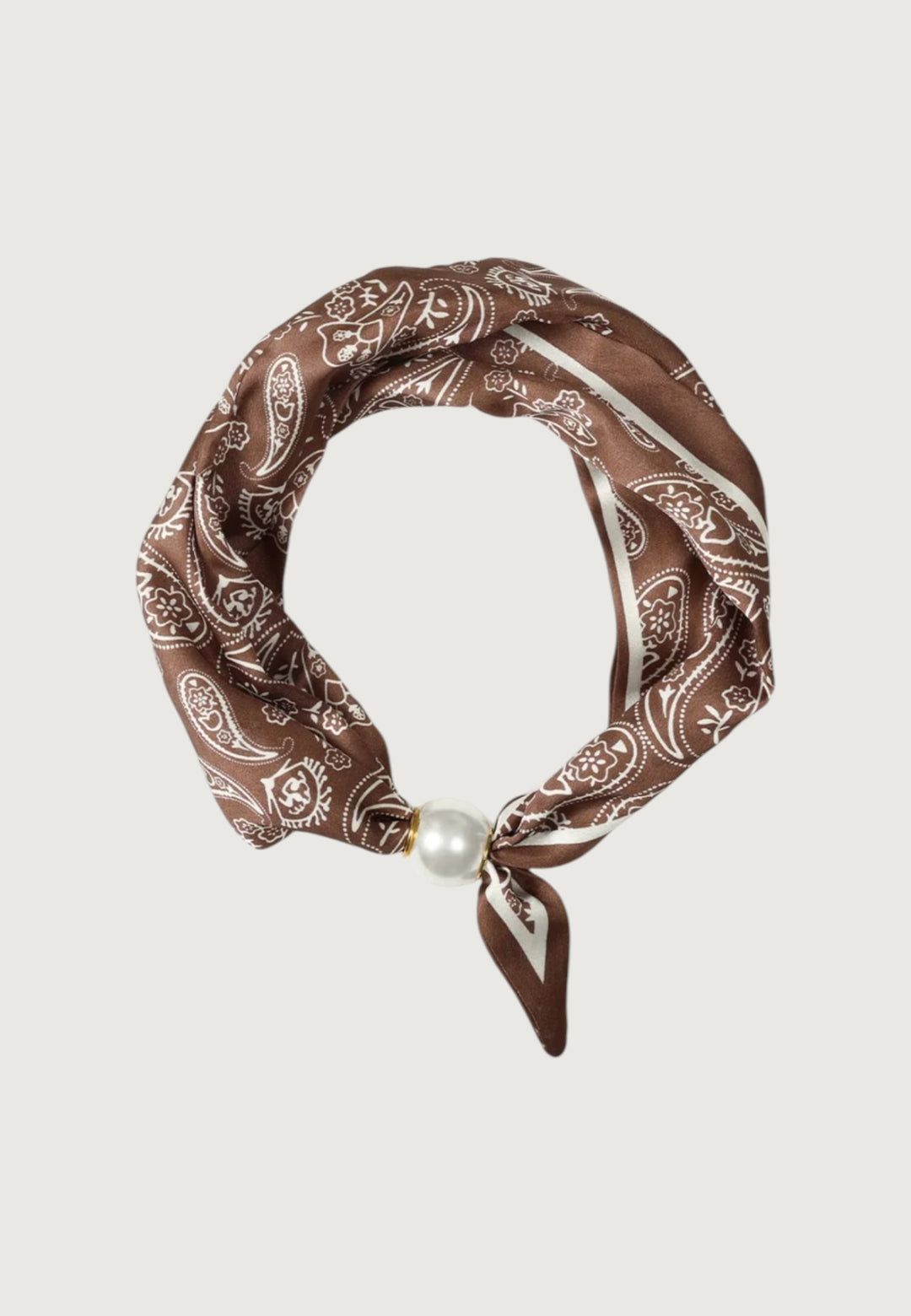 Cocoa Paisley Pearl Scarf