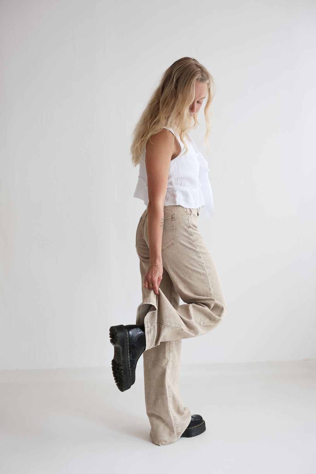 Extra Long Straight Fit Jeans Cappuccino