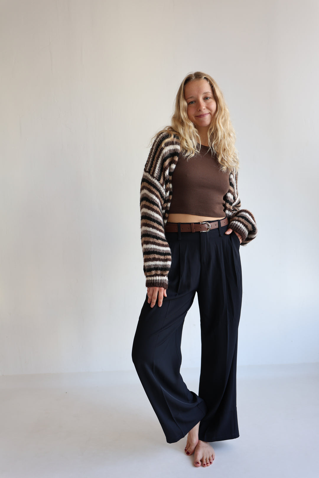 Bundfaltenhose mit Gürtel Anna (23091)