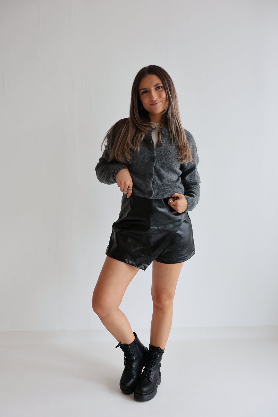 Hosenrock aus Kunstleder Tamina