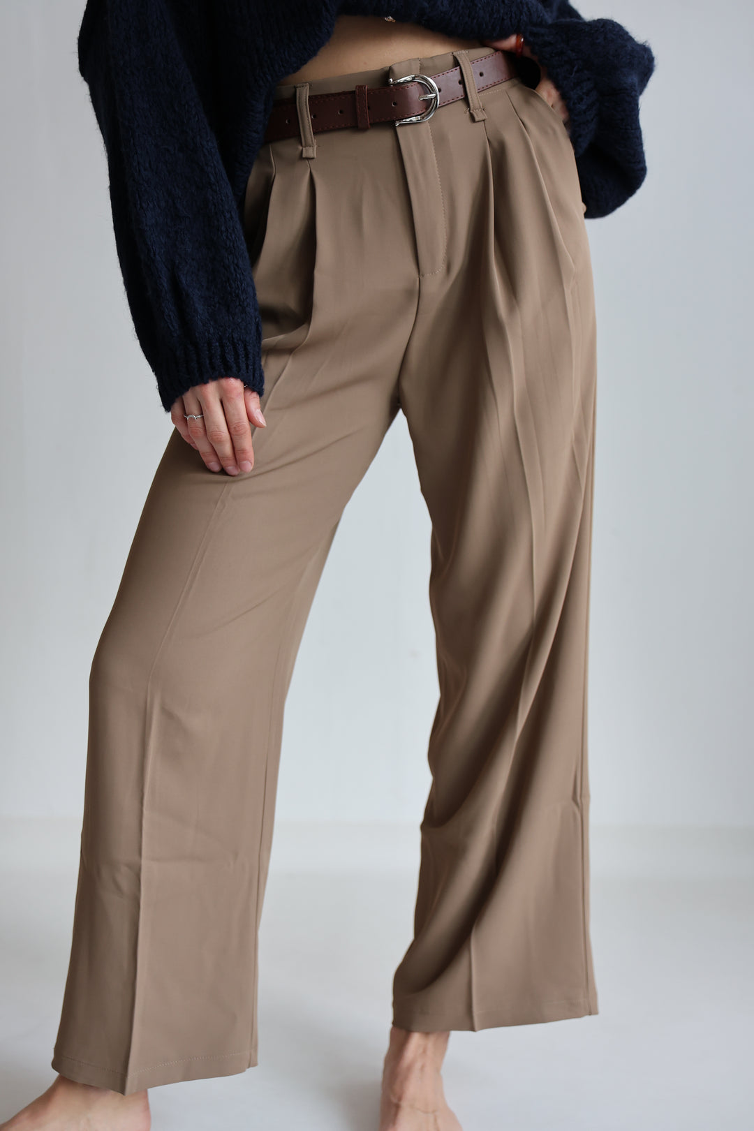 Bundfaltenhose mit Gürtel Anna (23091)