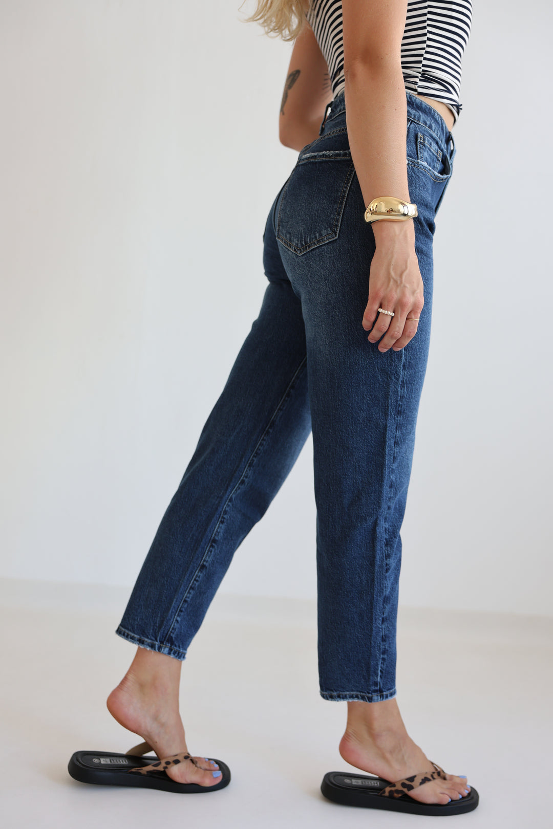 Deep Blue Mom Jeans