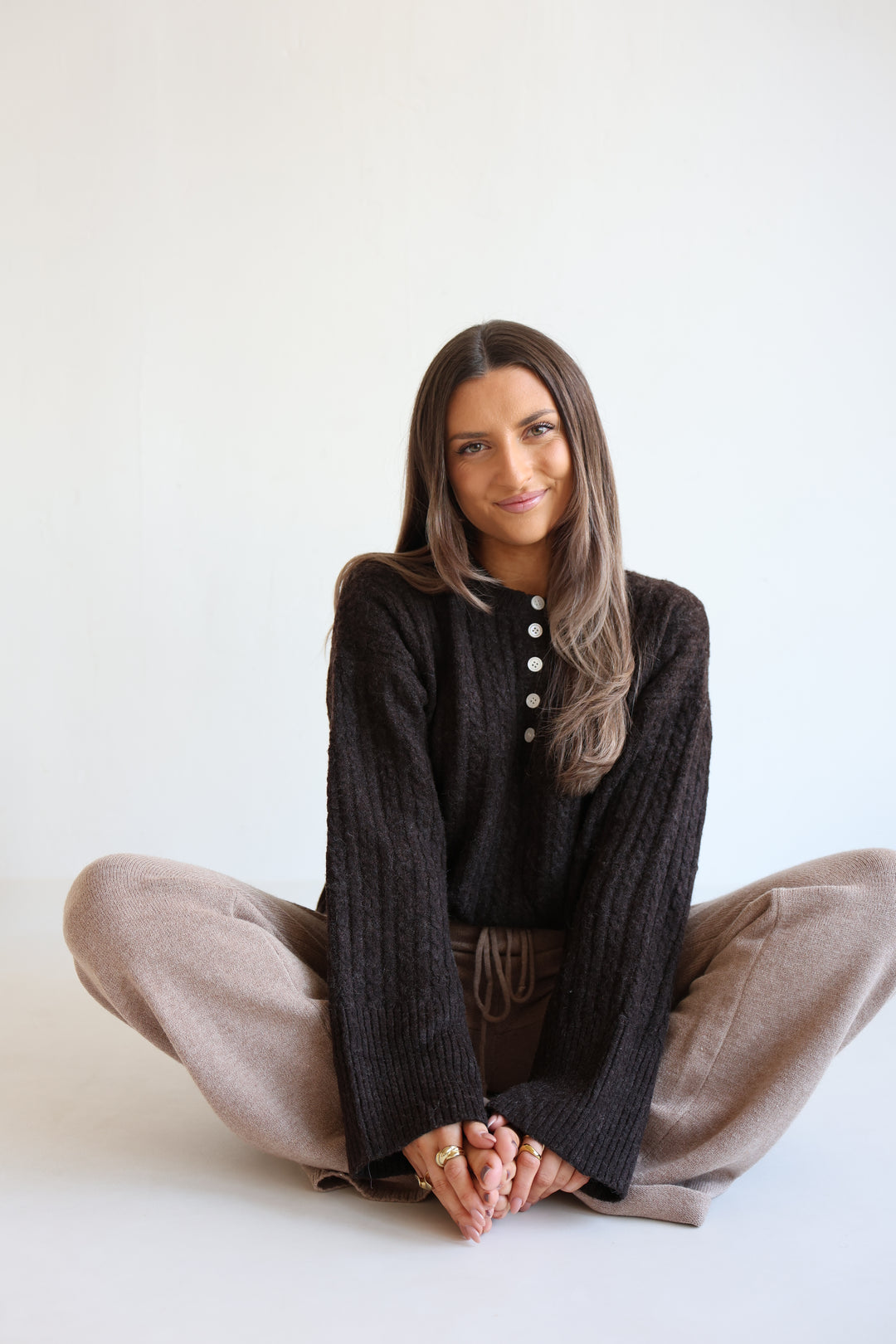 Ribbed Button Pullover