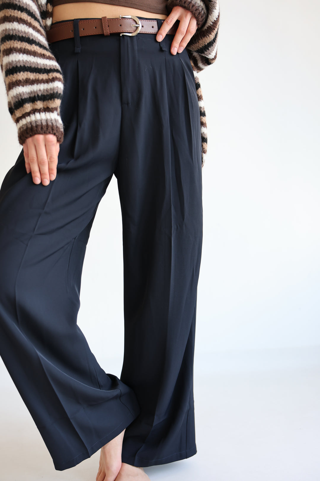 Bundfaltenhose mit Gürtel Anna (23091)