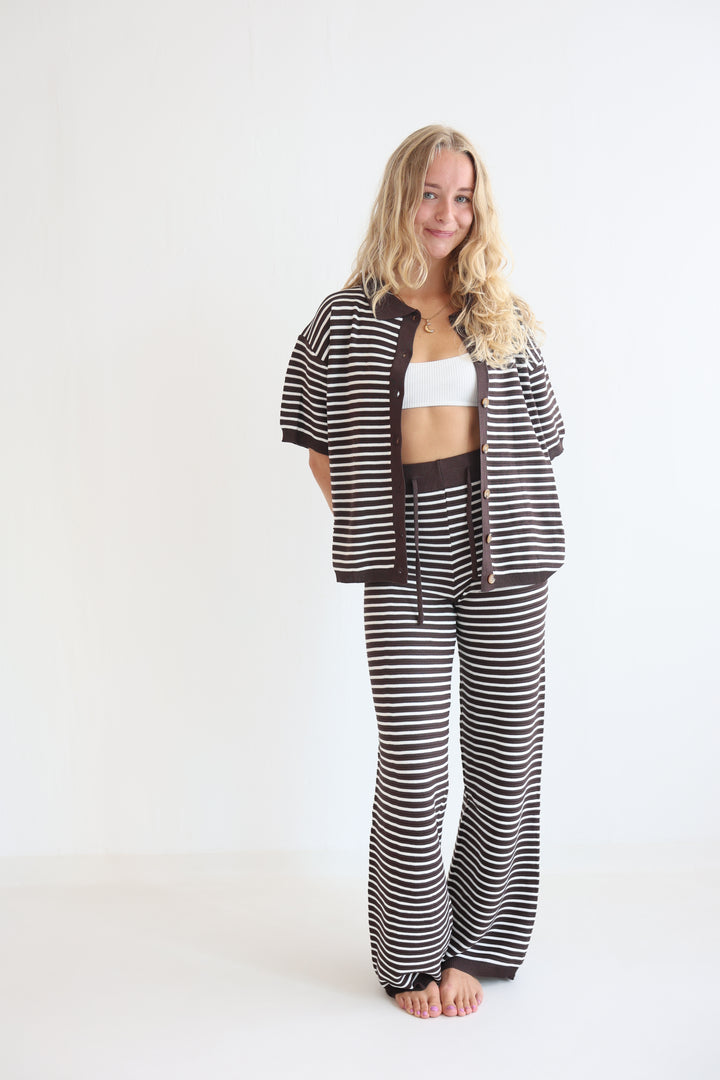 Kurzarm-Cardigan mit Lochstrickmuster Cool Fit