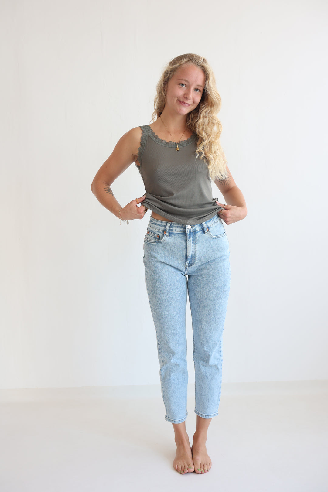 Seaside Blue Mom Jeans