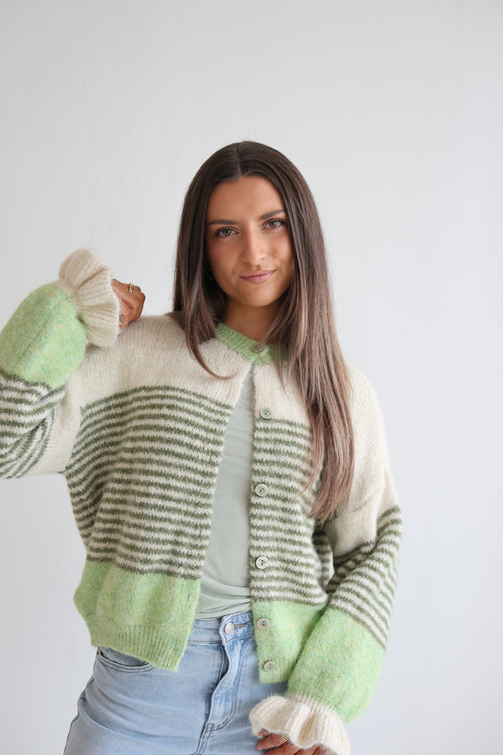Candy Stripe Knit Cardigan