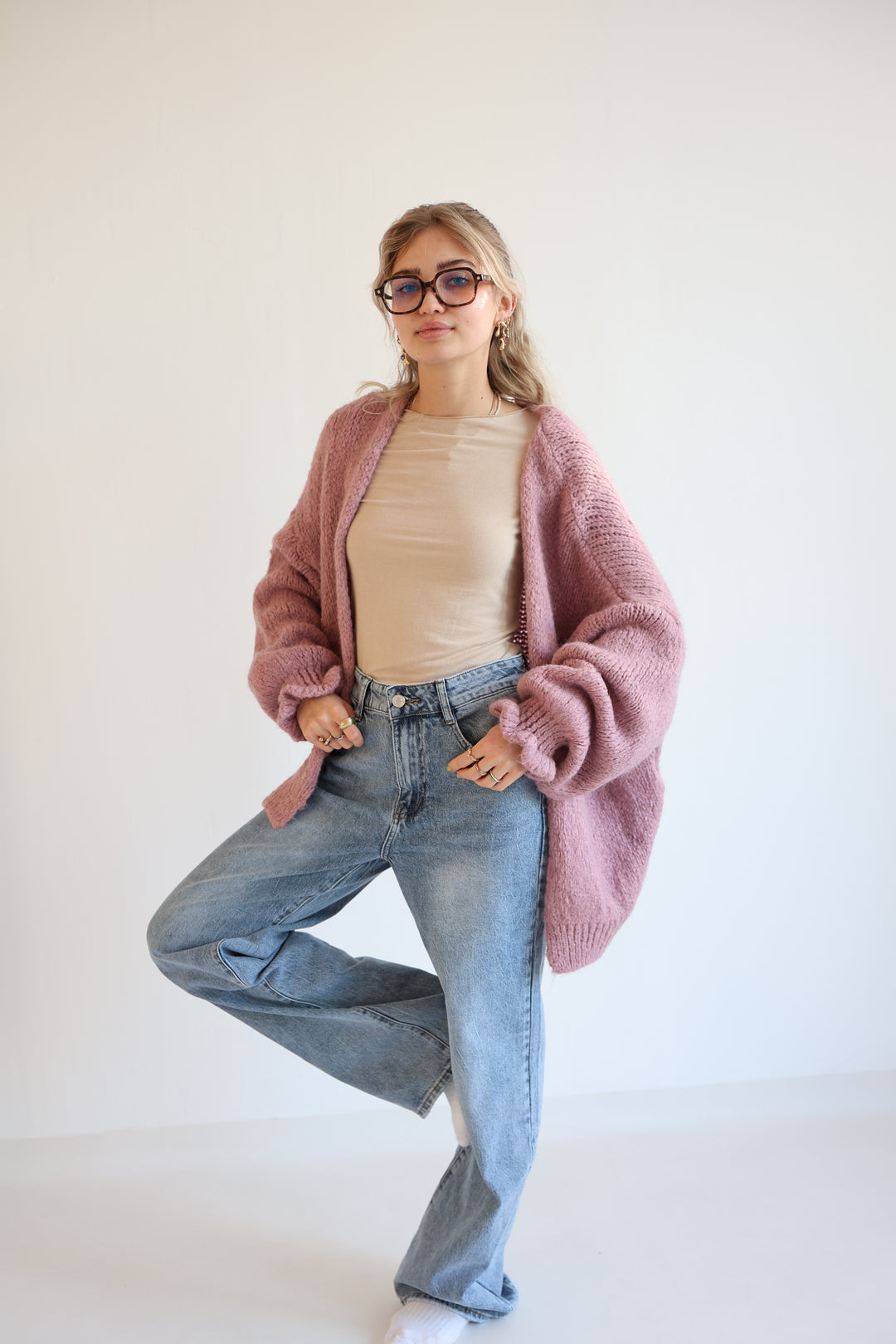 Offener Cardigan mit Rüschenärmeln Clara