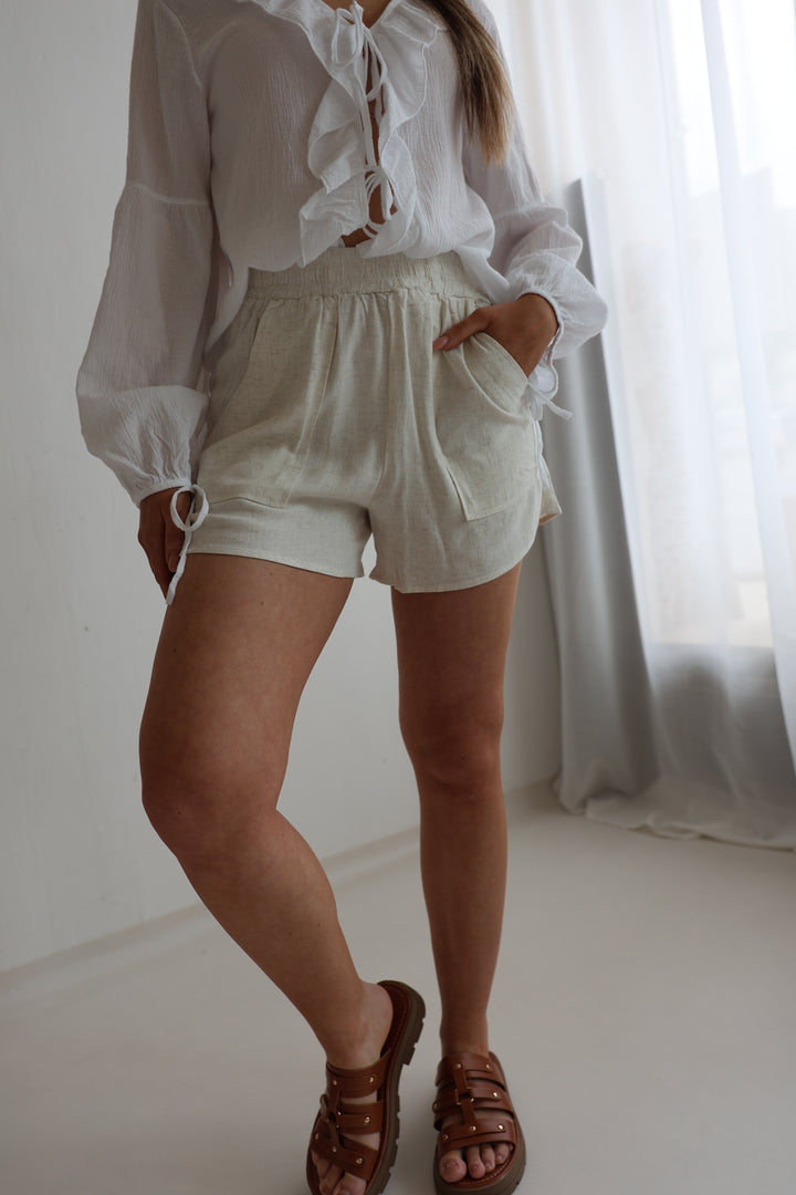 Leinenshorts mit Gummizug Leila