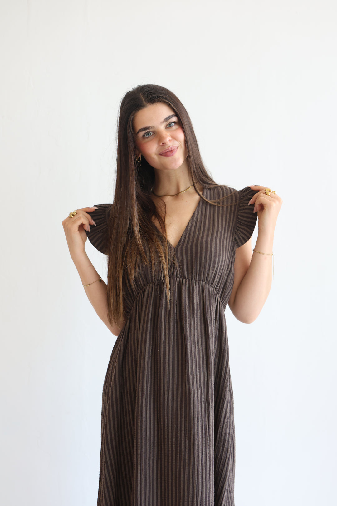 Langes Musselinkleid Summer Striped