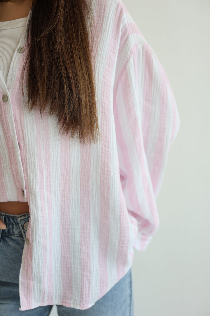 Musselinbluse Blockstripes