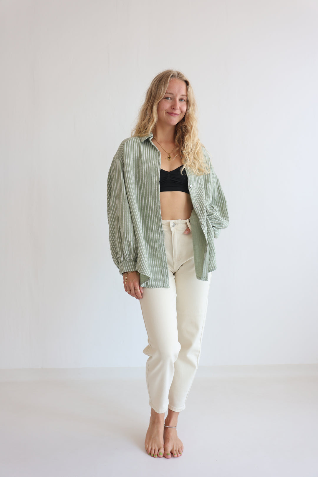 Musselinbluse Casual Stripes