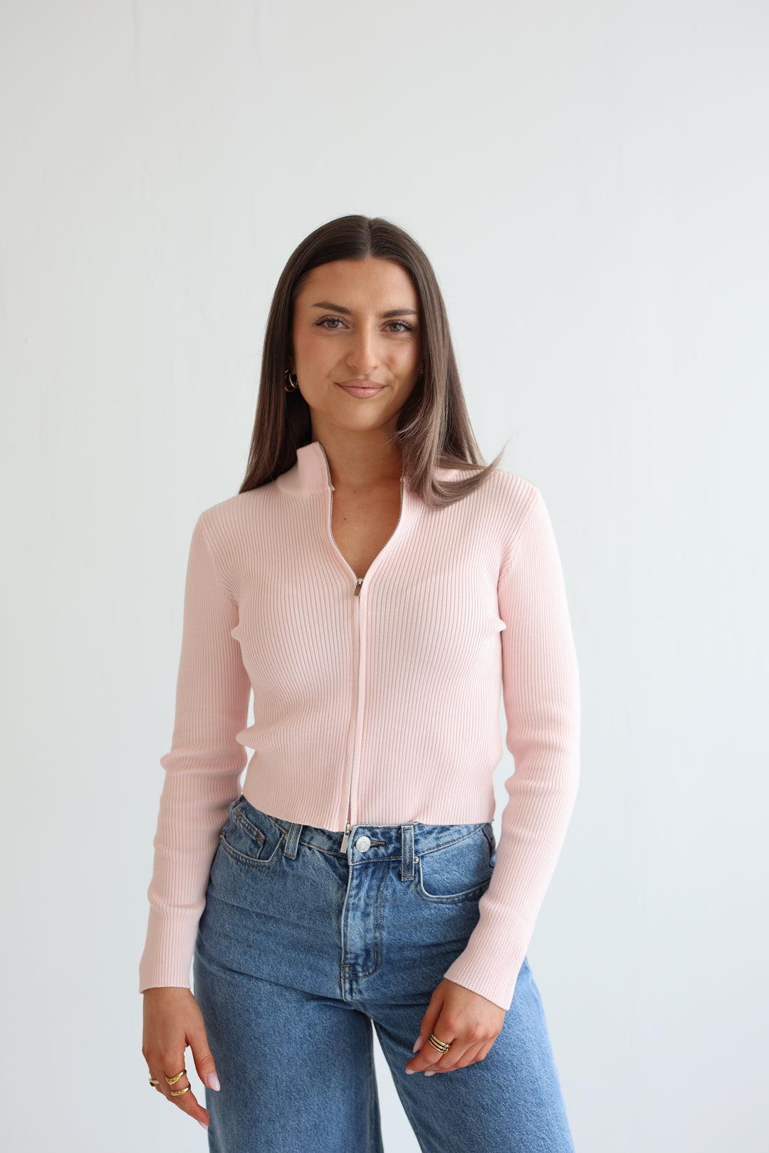 Ripped Zip-Up Cardigan