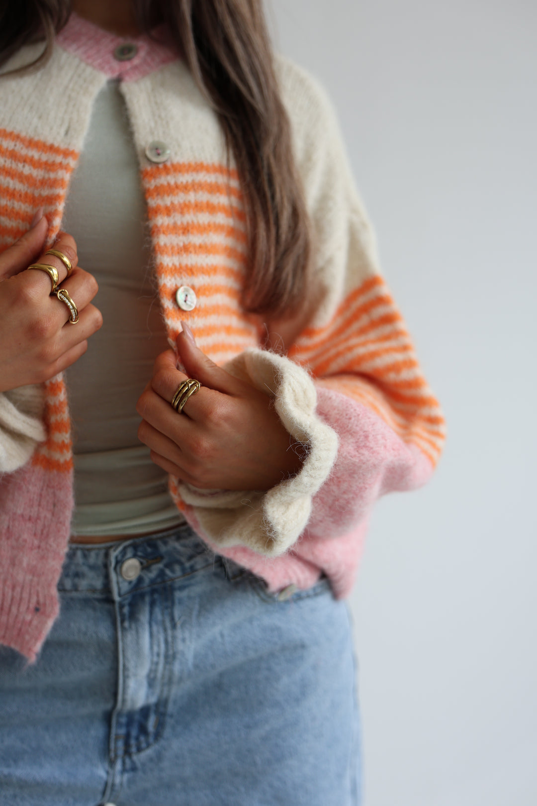 Candy Stripe Knit Cardigan