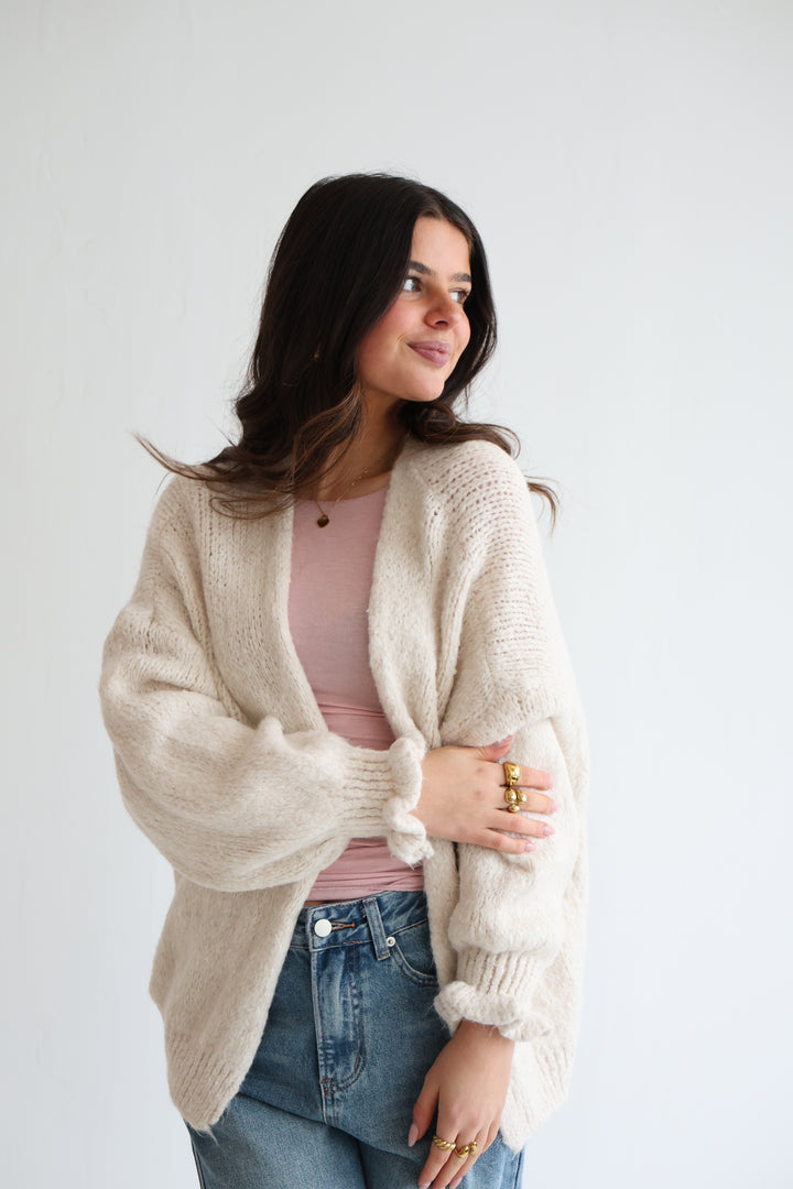 Offener Cardigan mit Rüschenärmeln Clara