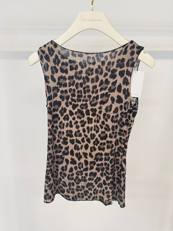CASHMERE TOP WILD LEO CHOCOLATE (B-WARE)