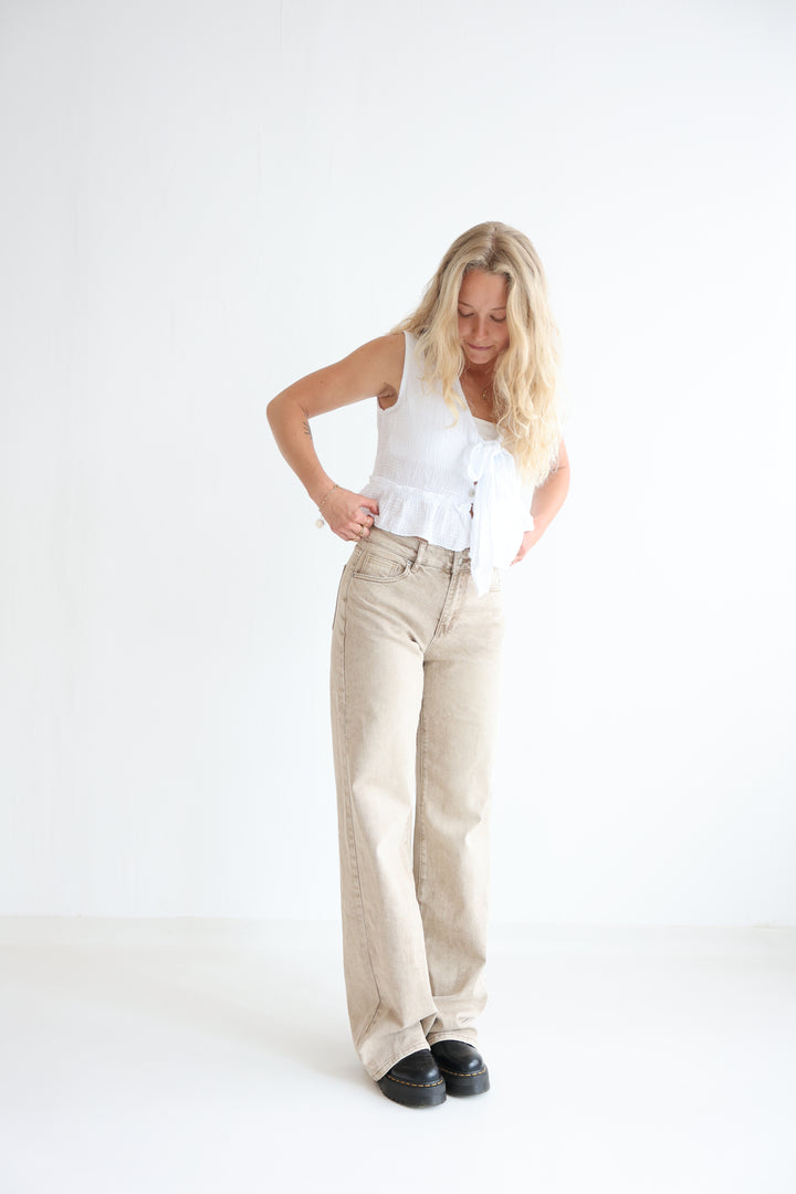 Extra Long Straight Fit Jeans Cappuccino