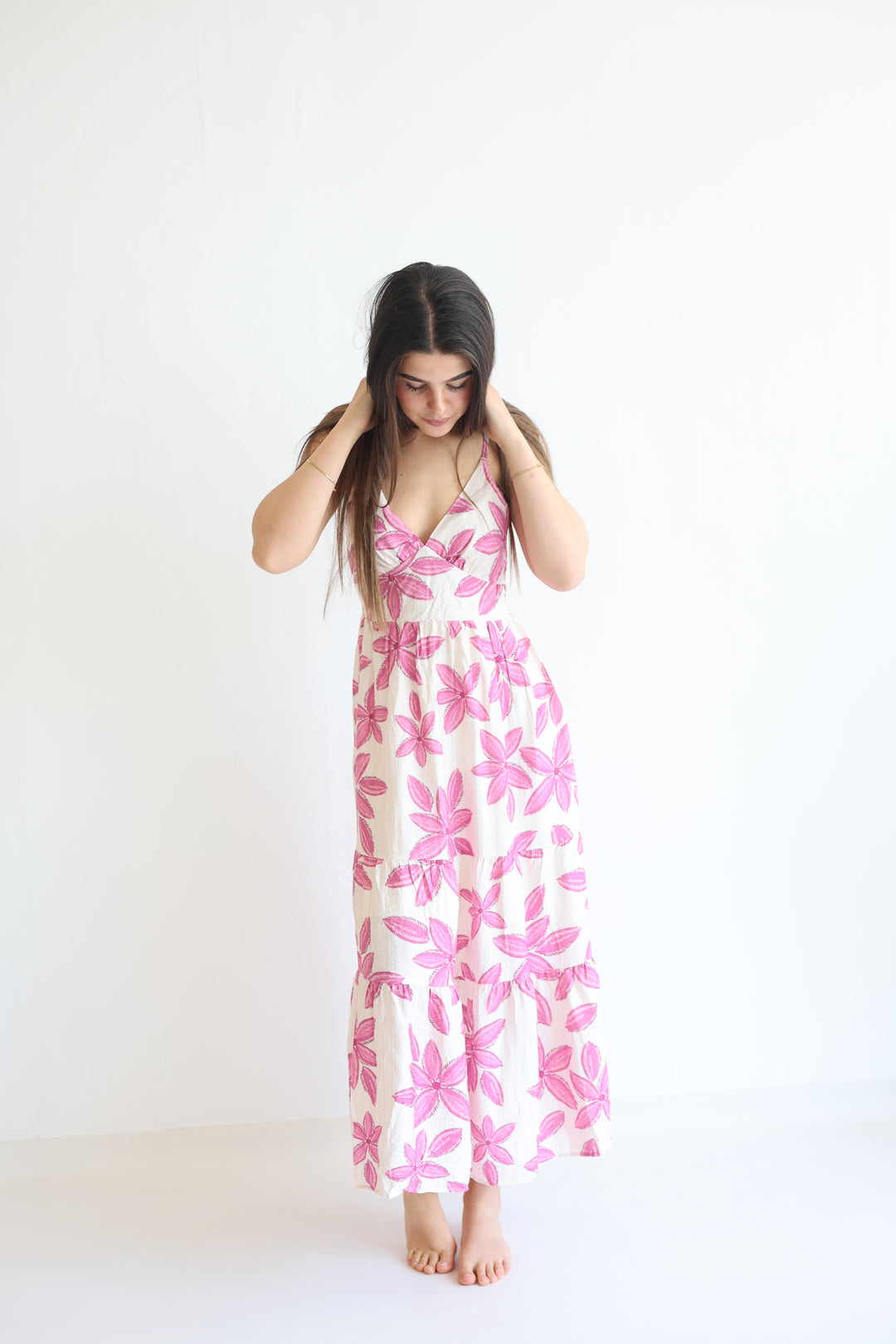 Pink Floral Maxi Dress
