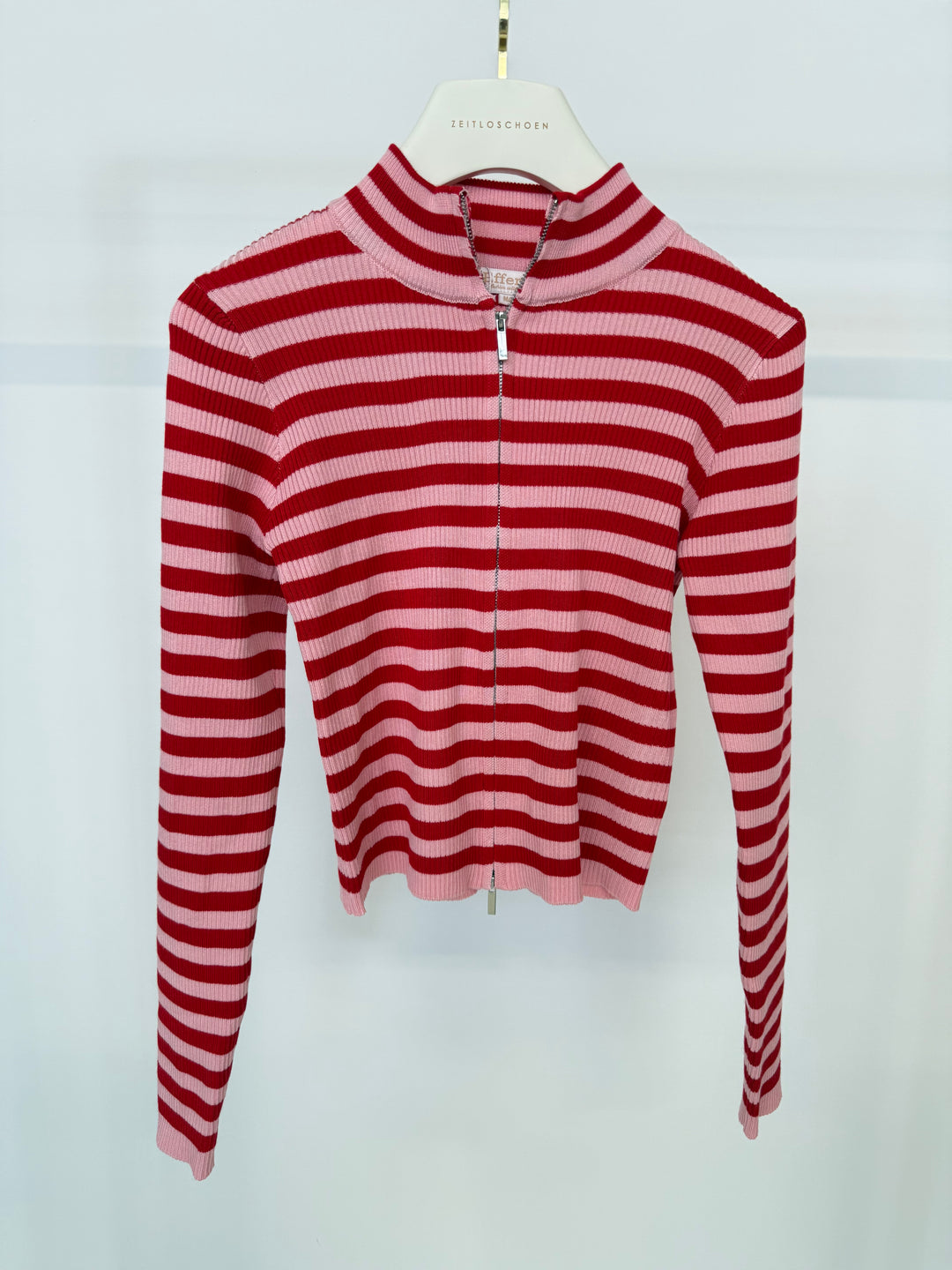 RIPPED STRIPE ZIP-UP CARDIGAN (B-WARE)