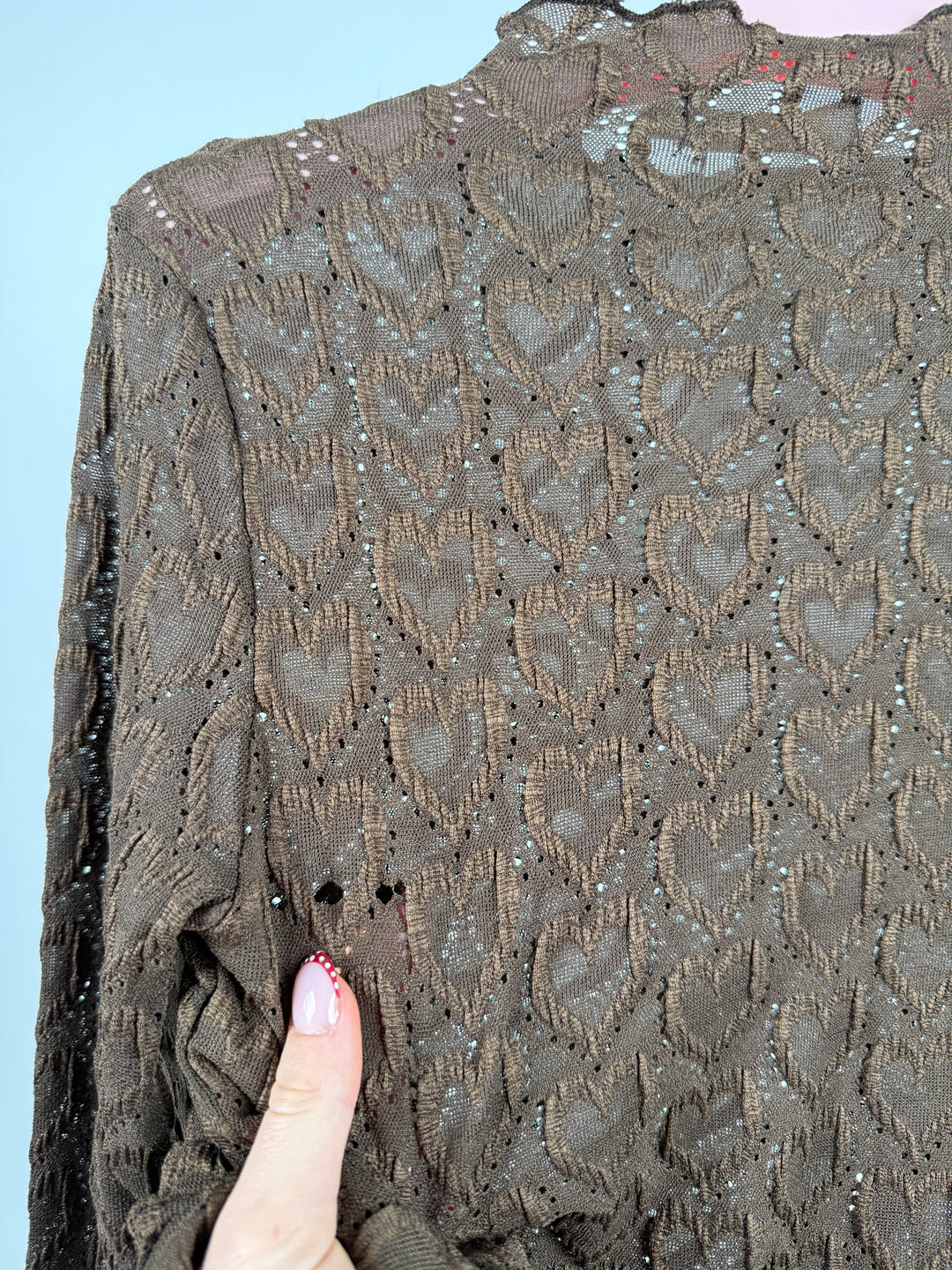 SPITZENLONGSLEEVE HEARTFUL CHOCOLATE GR.S/M (B-WARE)