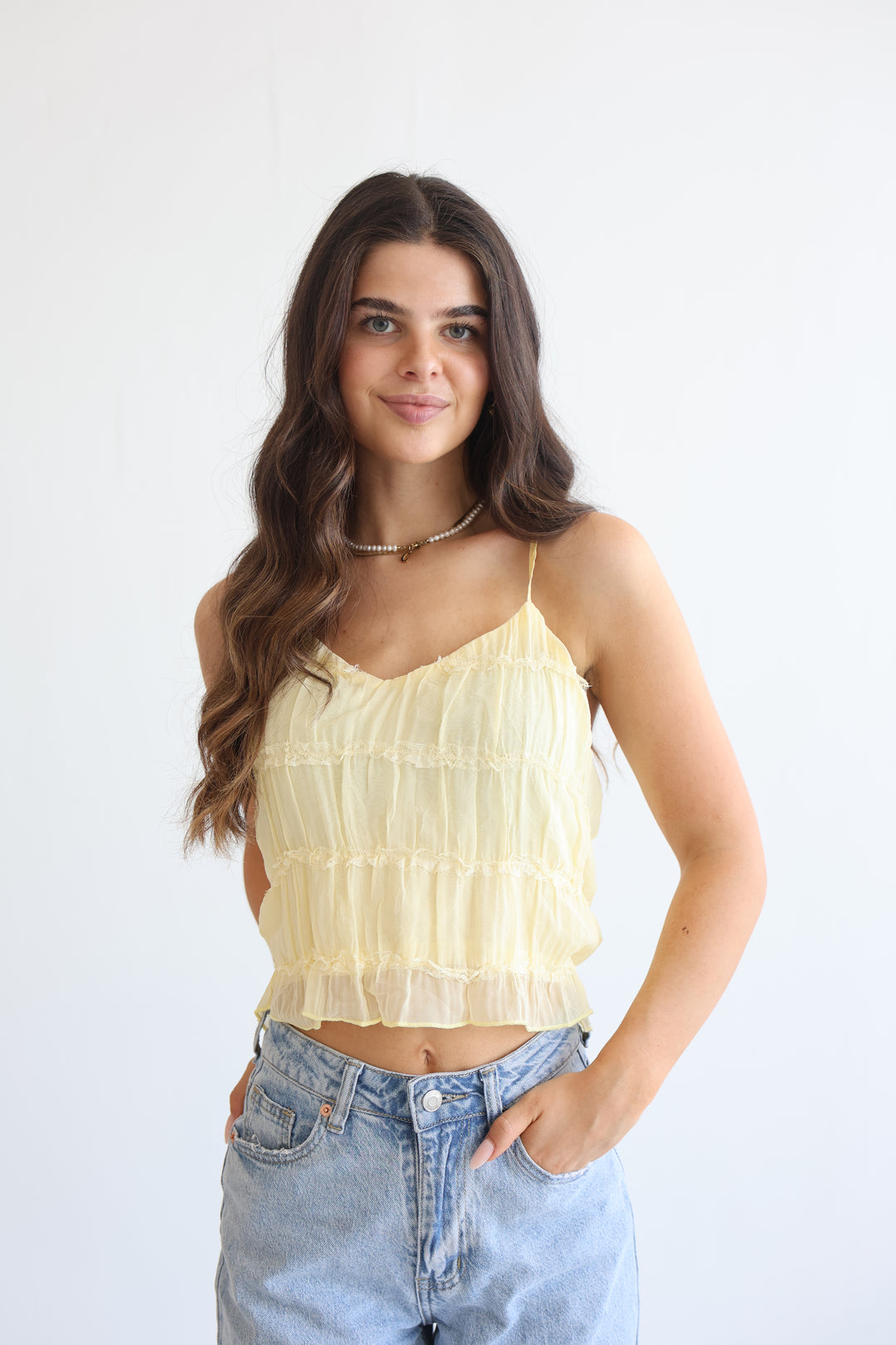 Sunlit Ruffle Basic Top