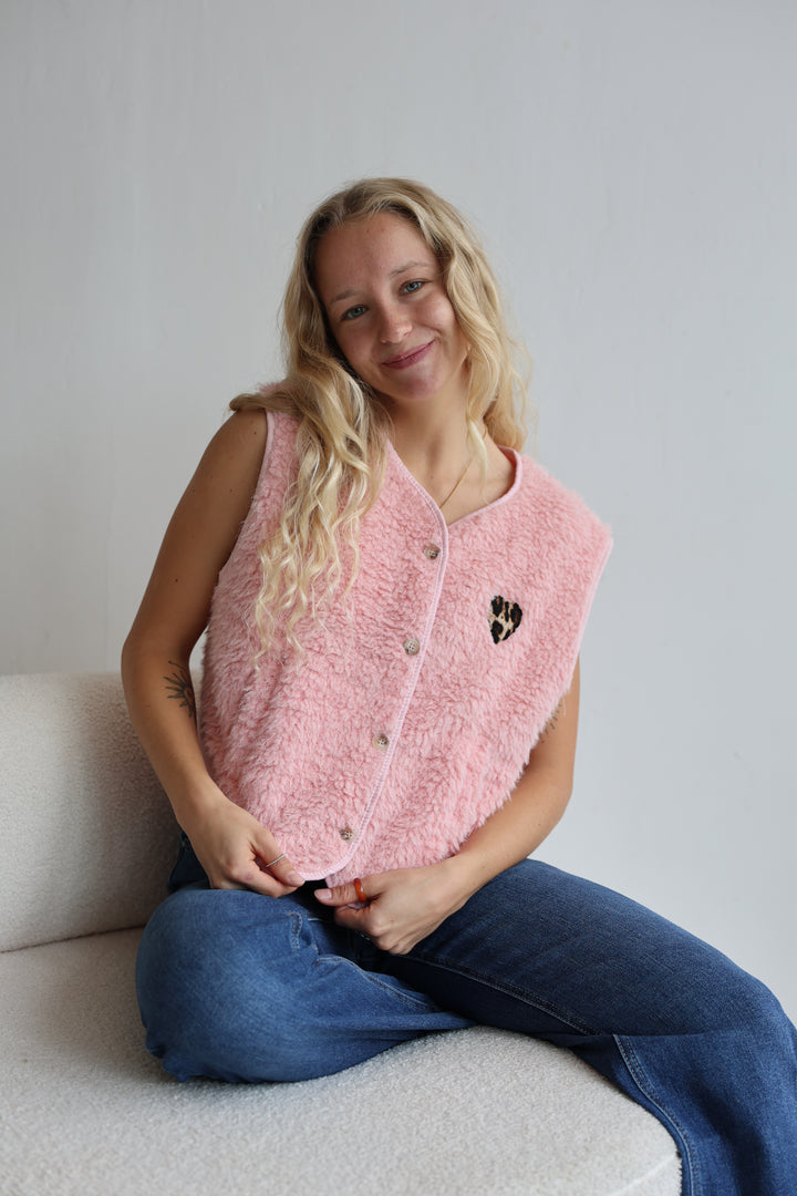 Teddyweste Leopard Hearts