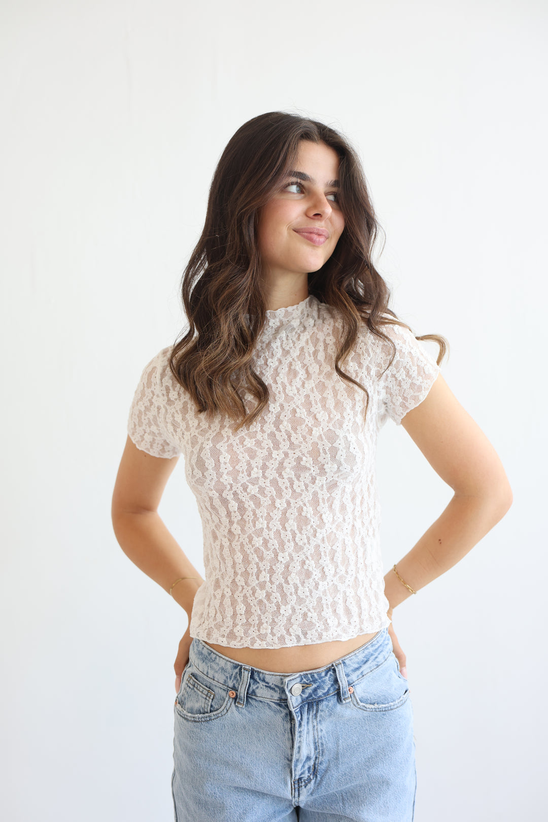 Milky Bloom Lace T-Shirt