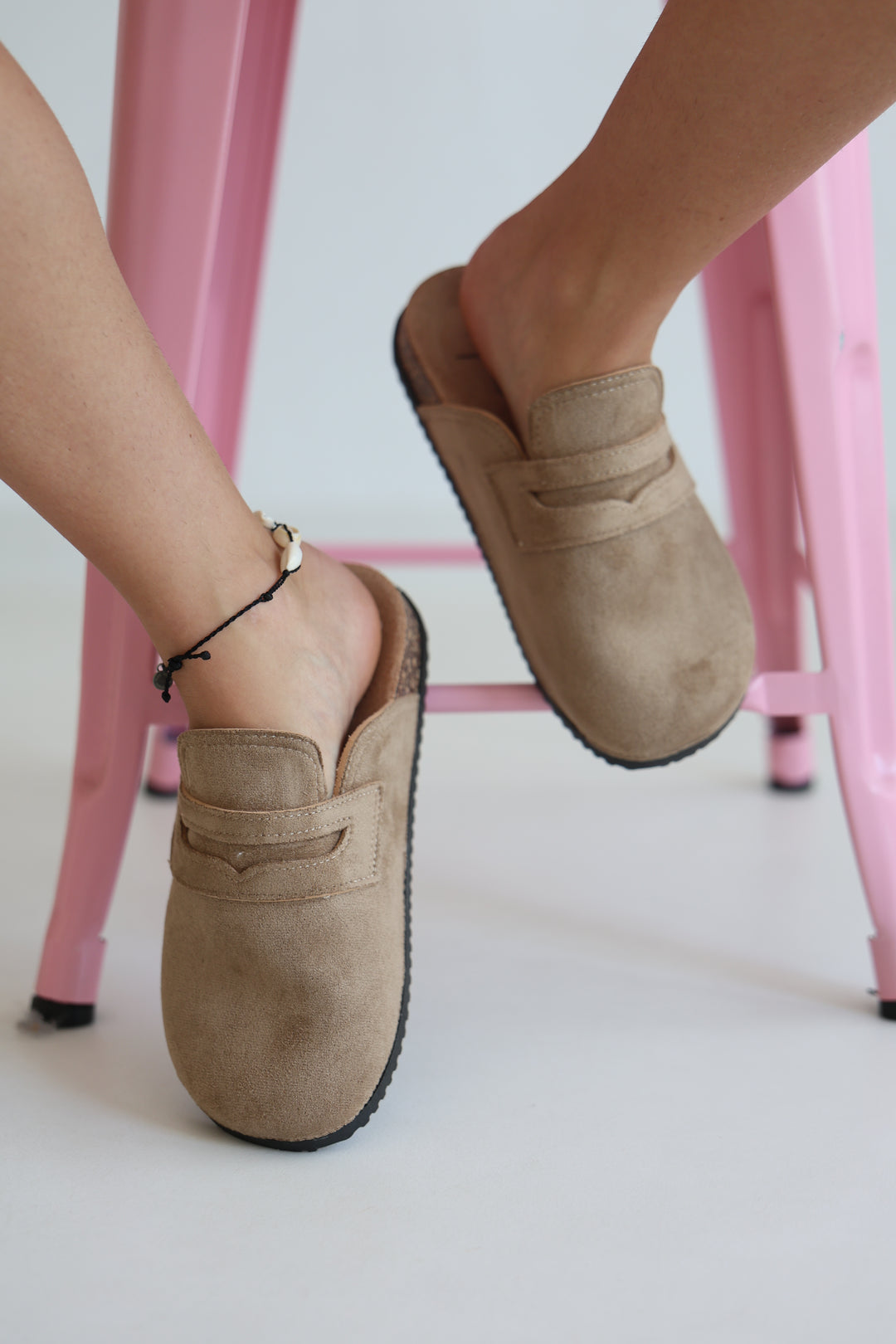 Soft Suede Touch Slip-On Mules