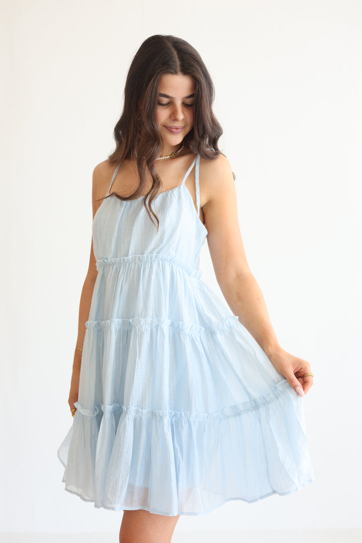 Bow Strap Tiered Dress