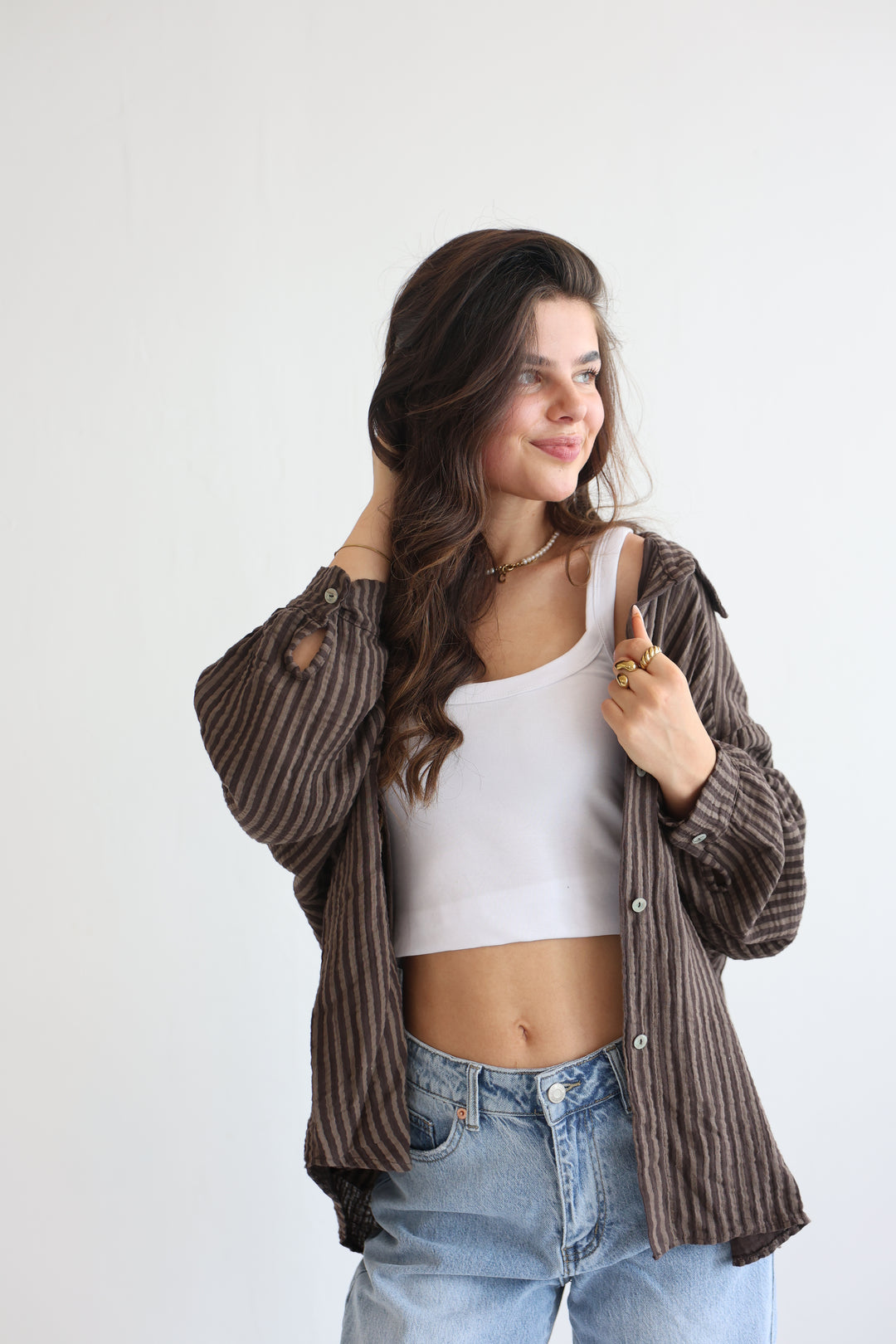 Gestreifte Musselinbluse Meadow