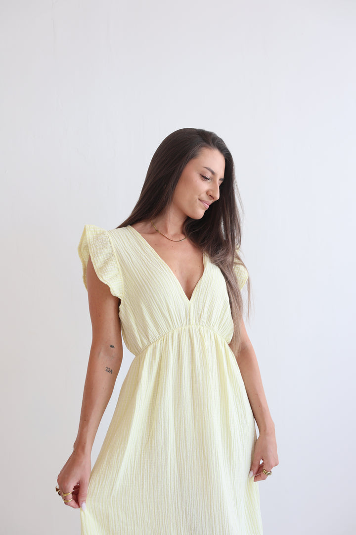 Langes Musselinkleid Casual Stripes