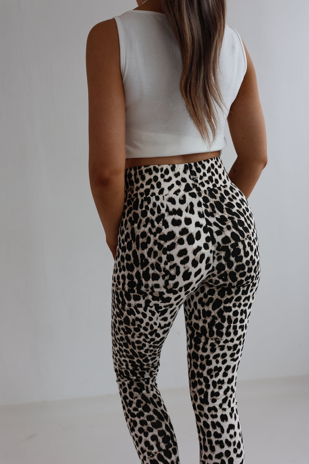High Waist Leggings mit Leopardenprint (T2401)