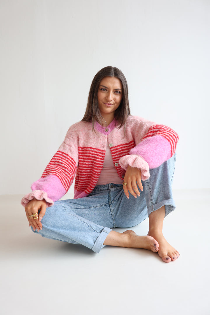 Candy Stripe Knit Cardigan