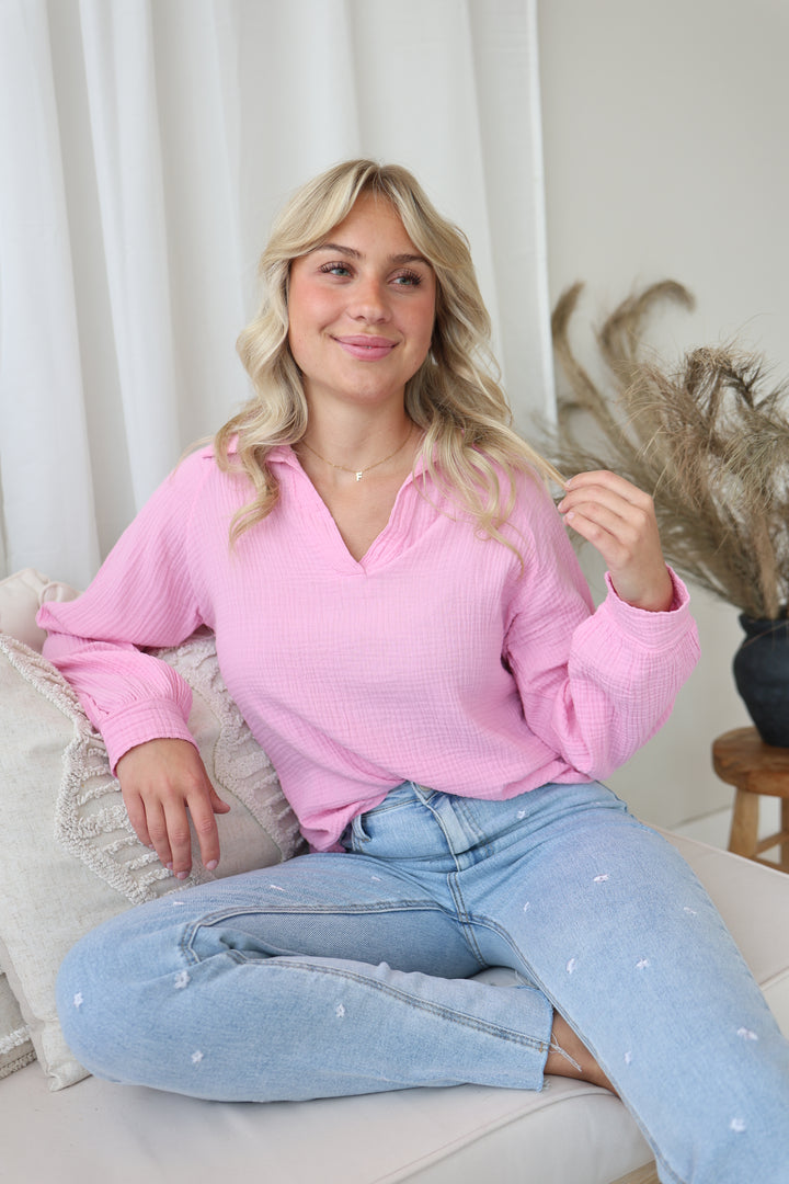 Schlupfbluse aus Musselin Chloe