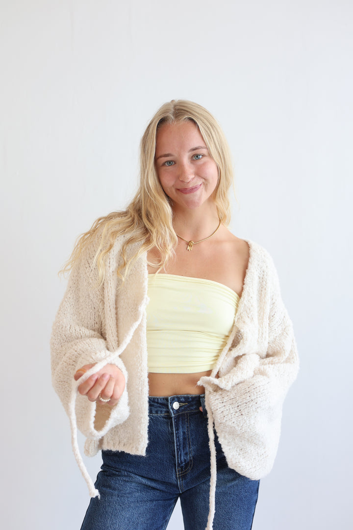 Cardigan Fluffy Tie