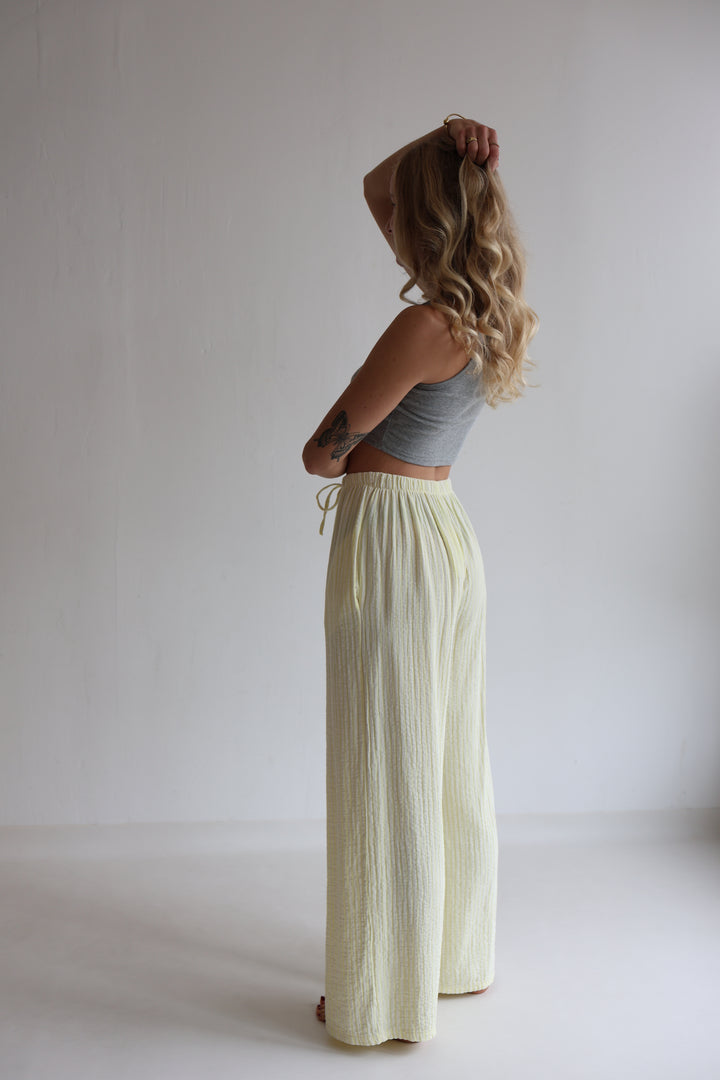 Lange Musselinhose mit Streifen Little Lines