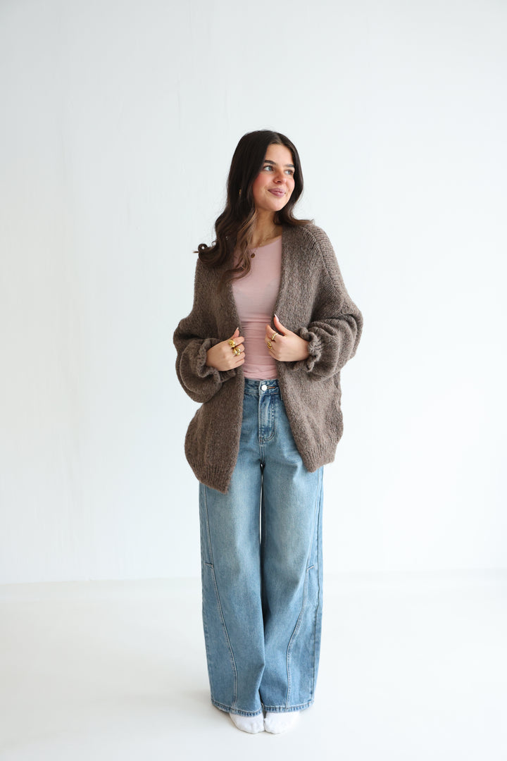 Offener Cardigan mit Rüschenärmeln Clara