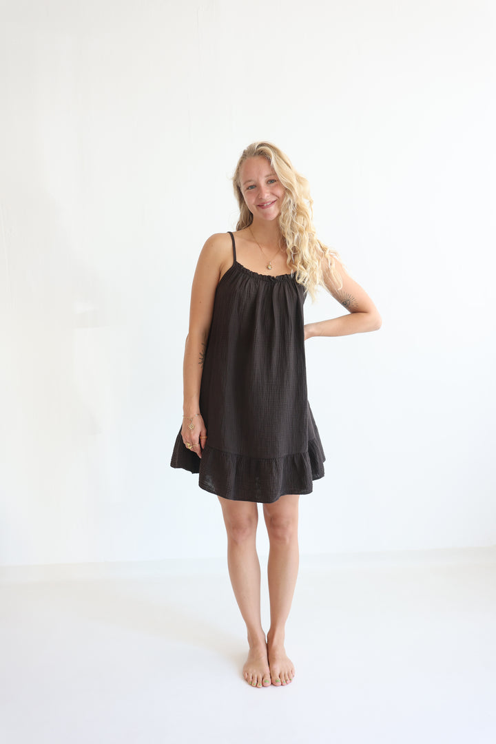 Musselinkleid mit Mini-Volant Hailey