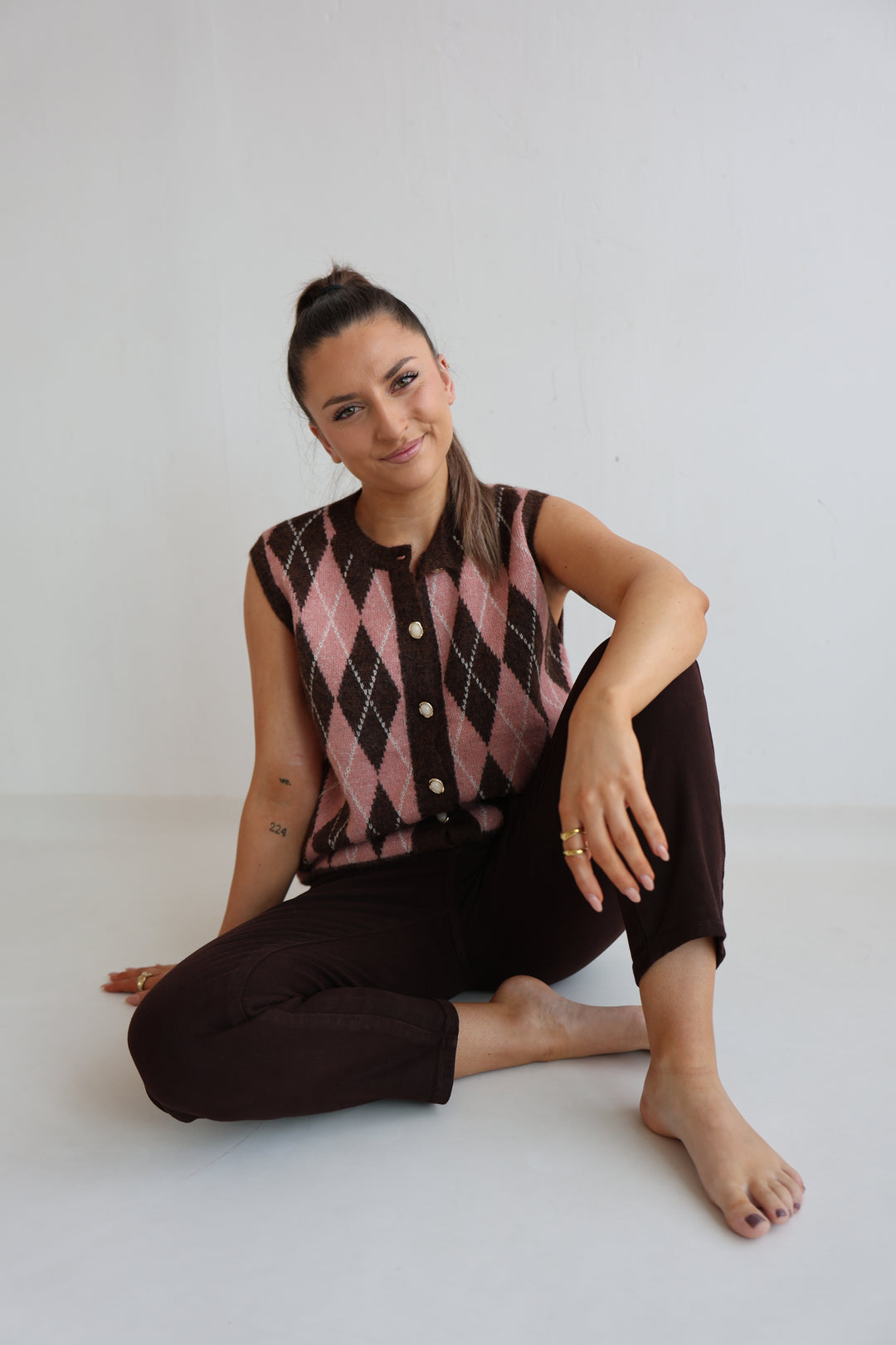 Weste Vintage Argyle Chic