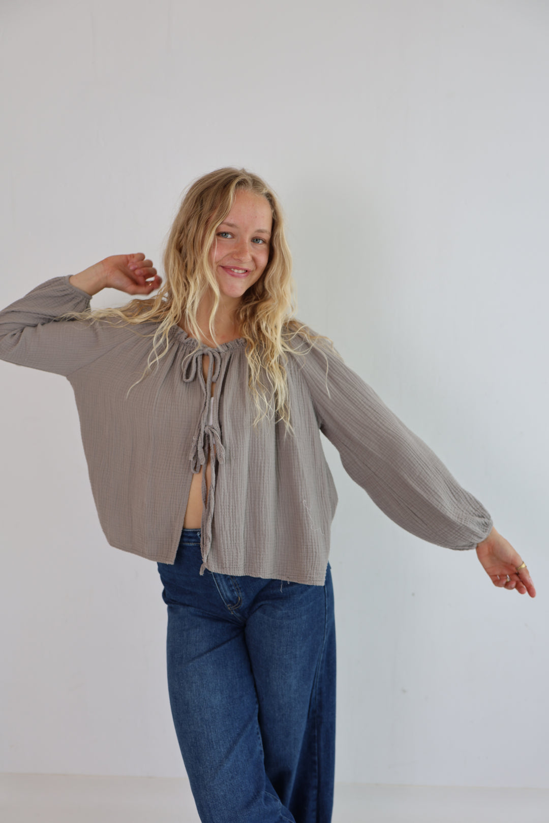 Musselinbluse mit Schleifen Milena