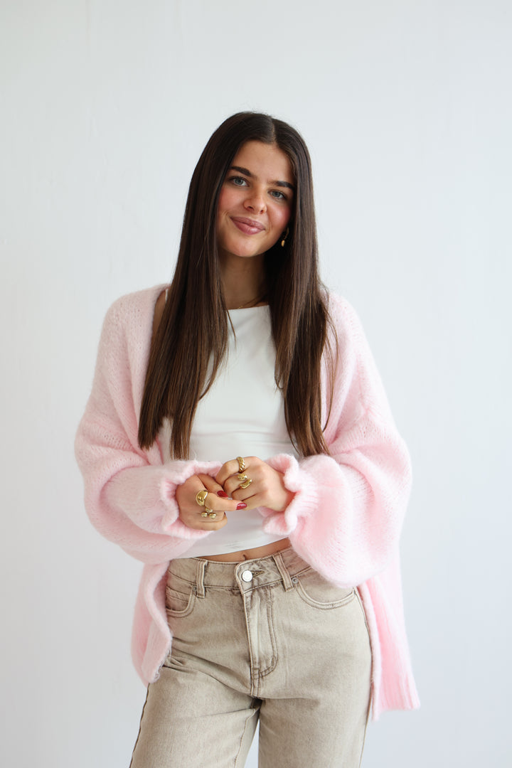 Offener Cardigan mit Rüschenärmeln Clara