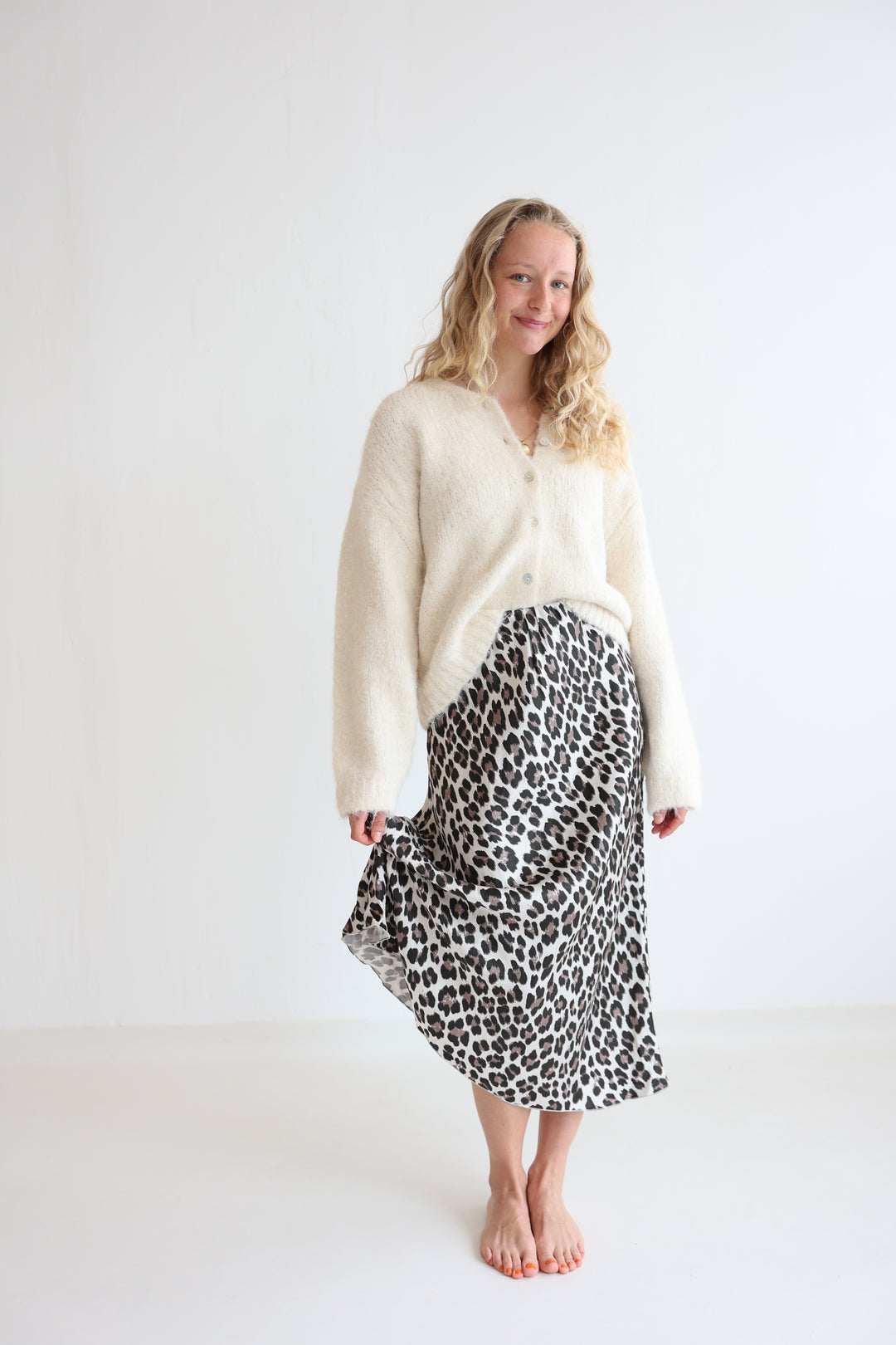 Langer Rock mit Leoprint Lion