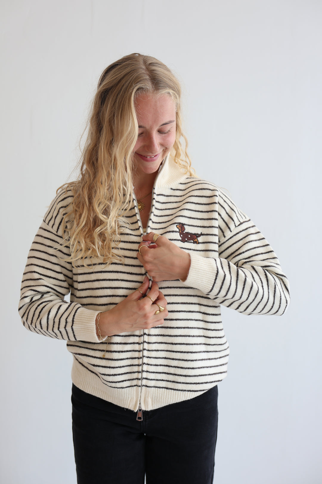 Dachshund Coast Zip Knit