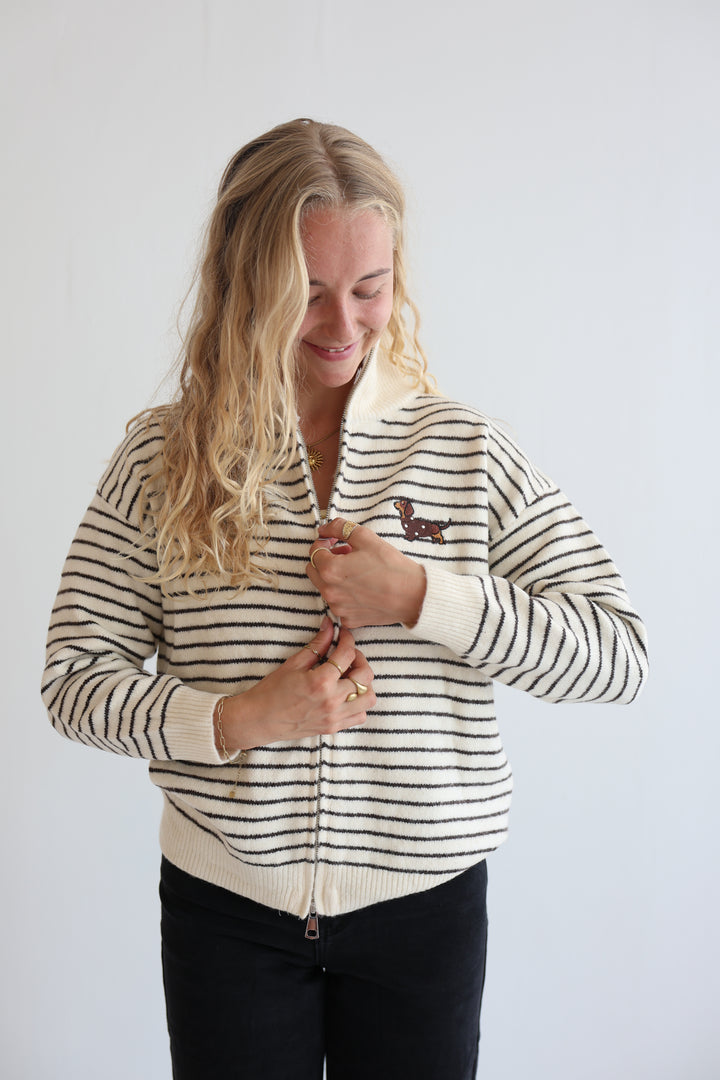 Dachshund Coast Zip Knit